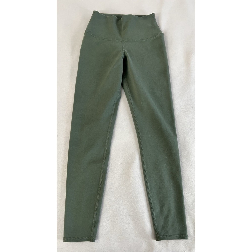 Alo Women's Size XS  Yoga Leggings Green Military  Pants RN #87370 Gym‎